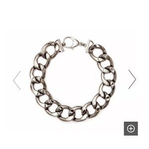 Pluma brass link necklace gunmetal